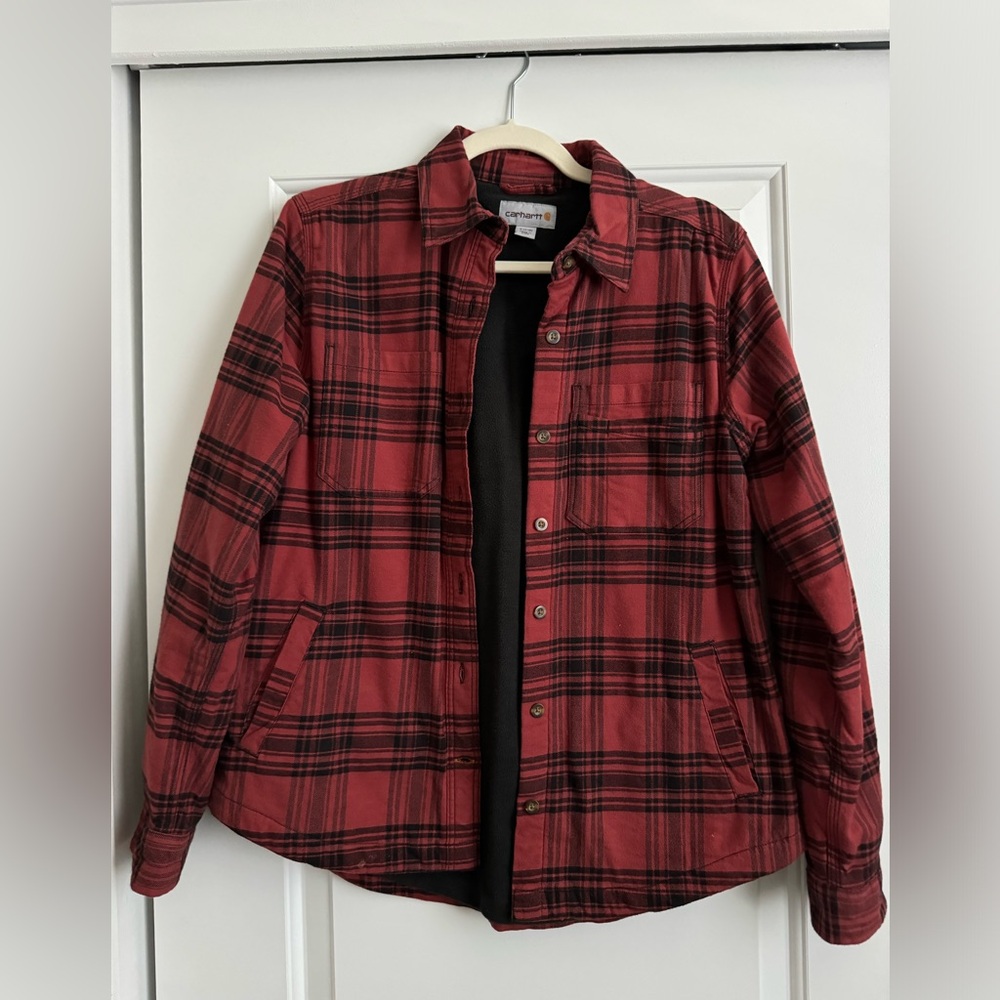 Carhartt women’s Sherpa lined flannel plaid